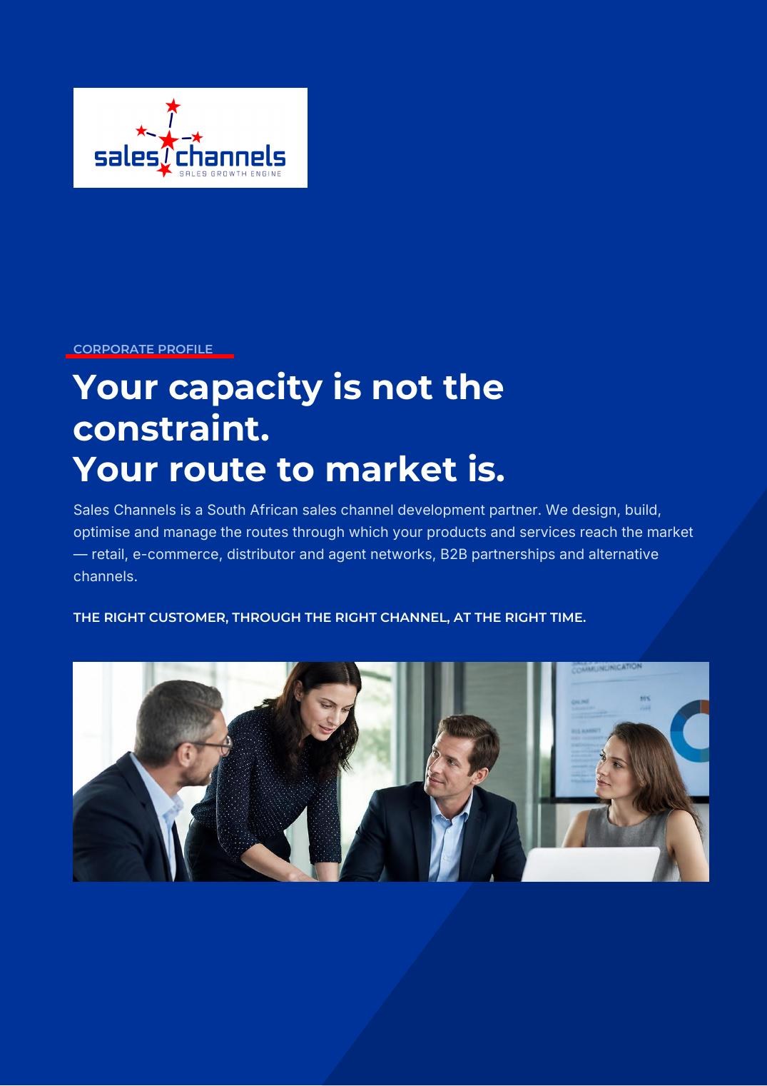 Cover of the Sales Channels corporate profile brochure